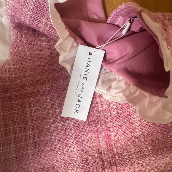Janie and Jack Pink Tweed Dress Set - Size 6 (NWT) - Picture 3 of 6